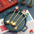 4/6pcs Christmas Creative Stainless Steel Tableware Set